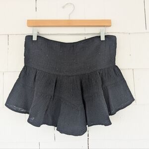 NWT American Eagle Black Embroidered Peplum Tube Top Size Medium